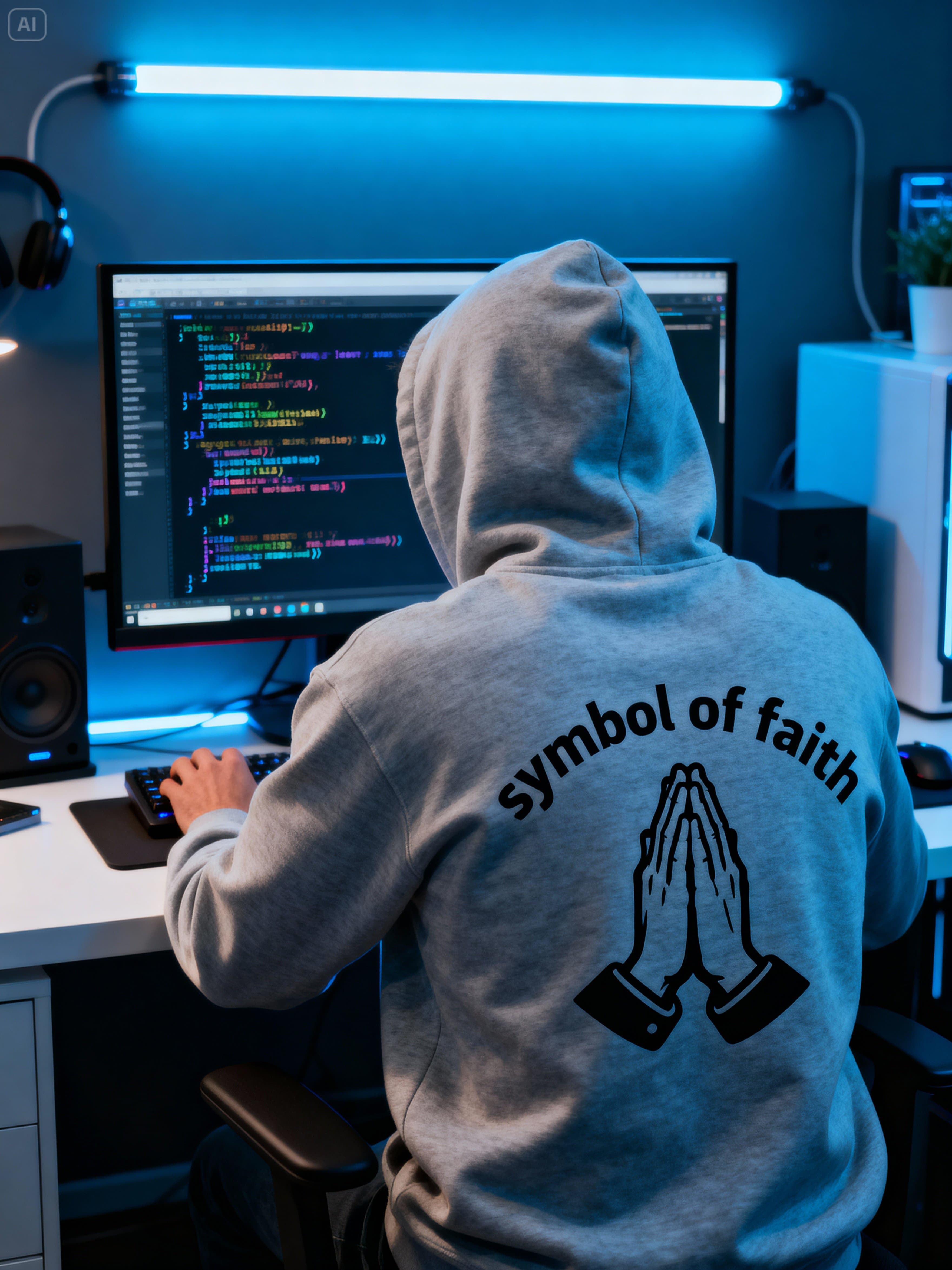 Fundador da DUA - Criador trabalhando no computador